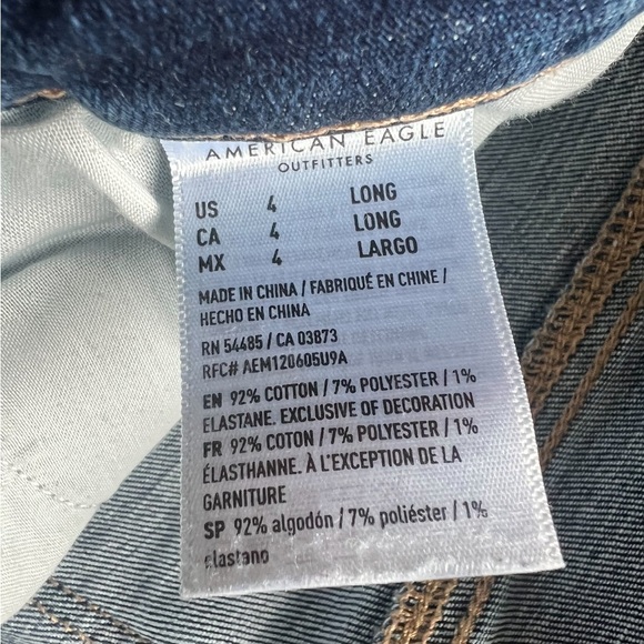 American eagle otfitters super stretch medium wash whiskered skinny jeans 4 Long - Picture 8 of 11